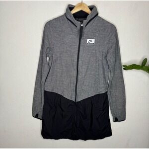 Nike International Women's XS Full Zip‎ Parka Gray Black Athleisure Jacket Coat